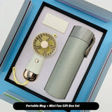 Portable Mug + Mini Fan Gift Box Set