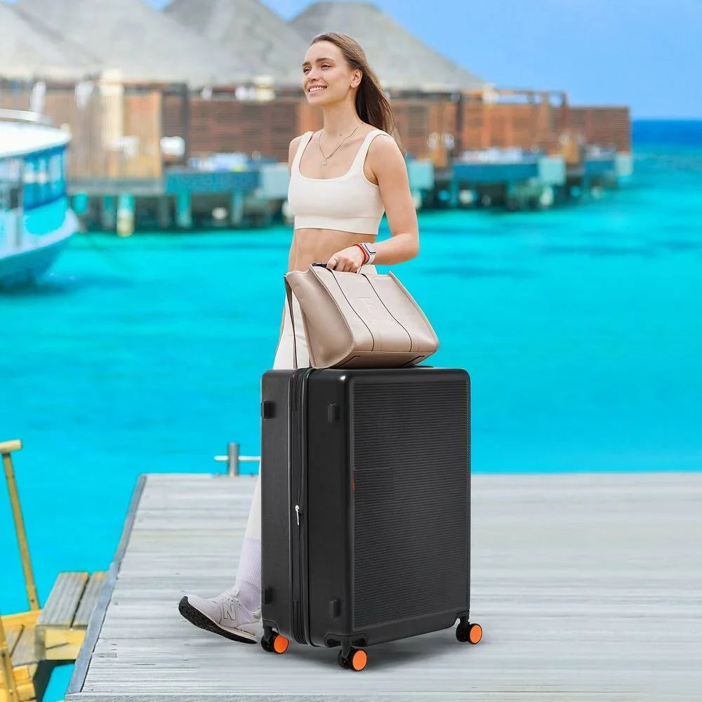 American Flyer Luggage Bag 26 Inch Check-in Luggage Trolly - Black