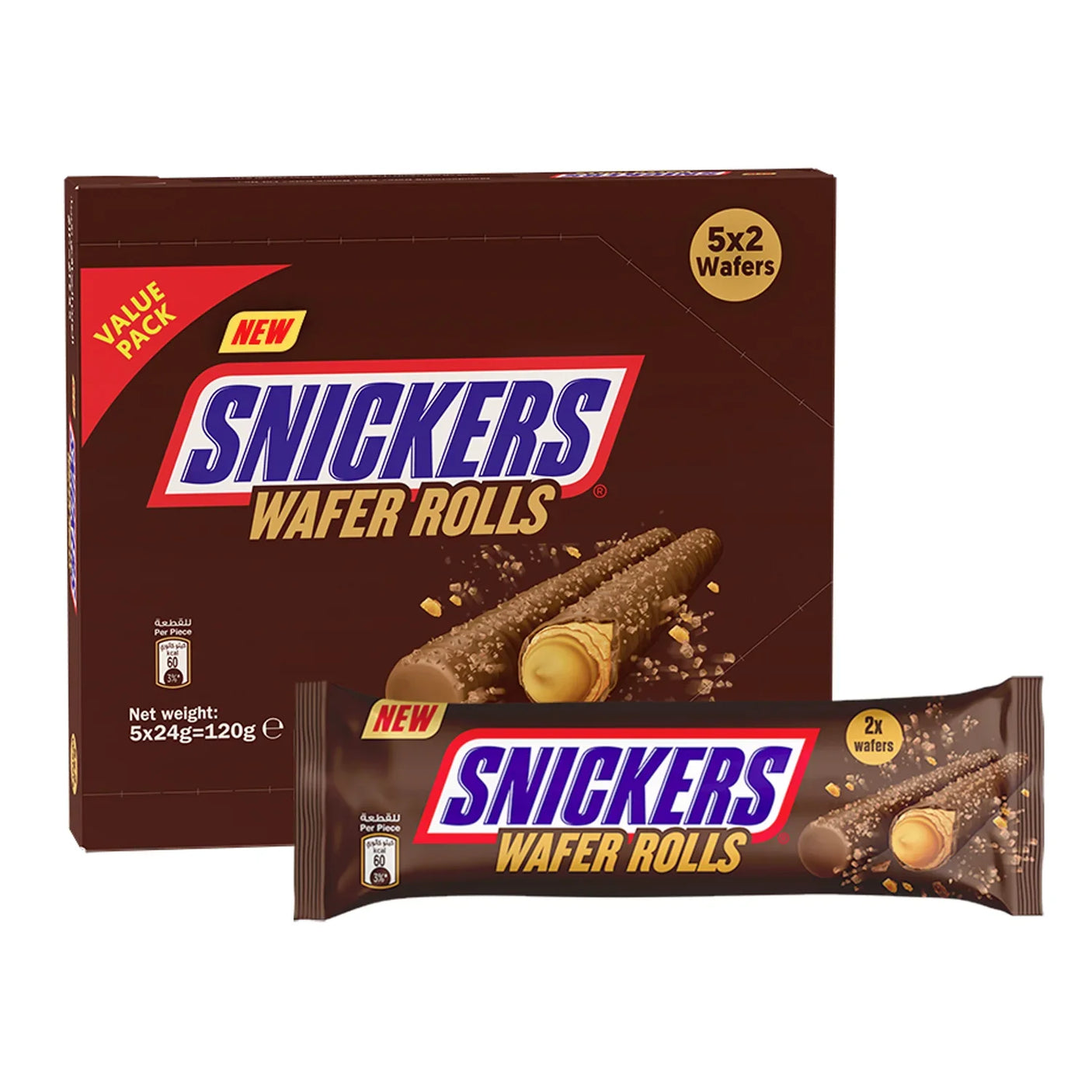 Snickers Wafer Rolls - 5 x 24g
