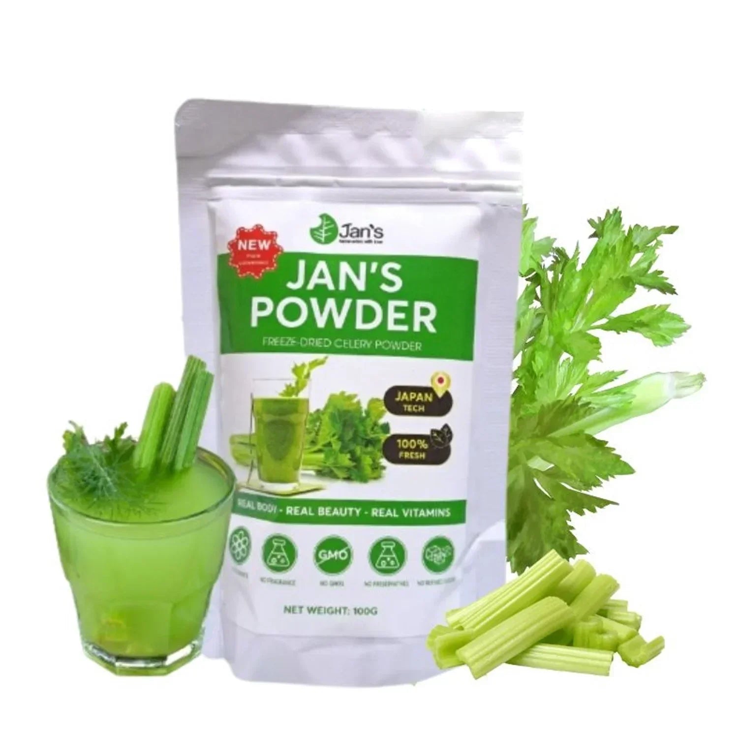 Jan's Freeze-Dried Celery Powder - 100g
