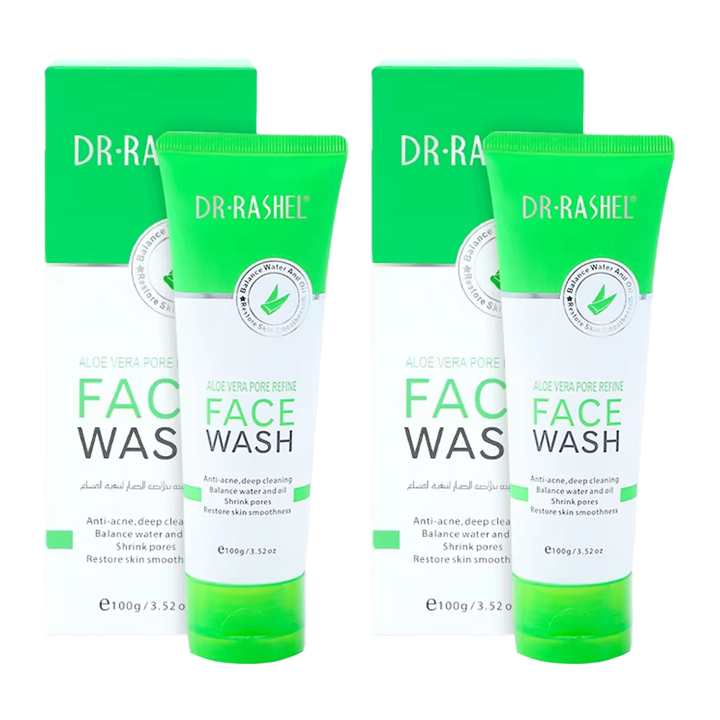 Dr.Rashel Aloe Vera Pore Refine Face Wash - 100g (1+1) Offer