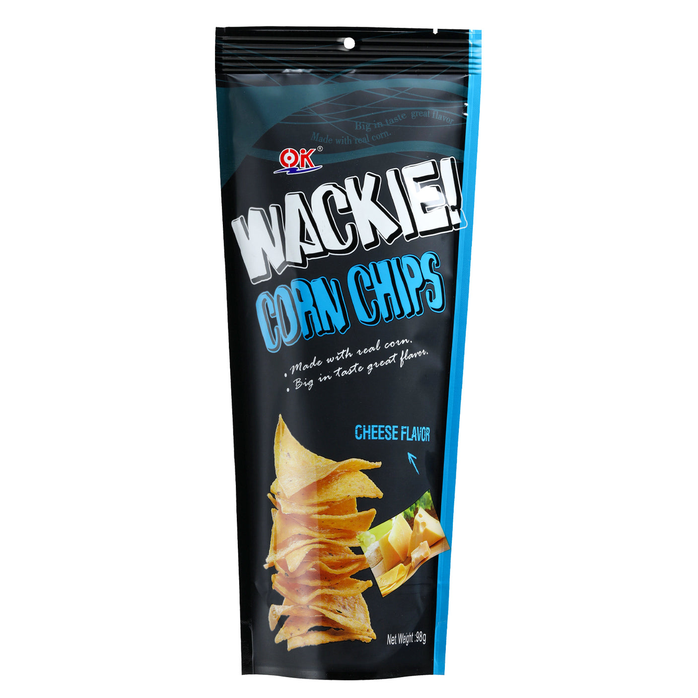 OK Wackie Corn Chips Cheese Flavor - 98g