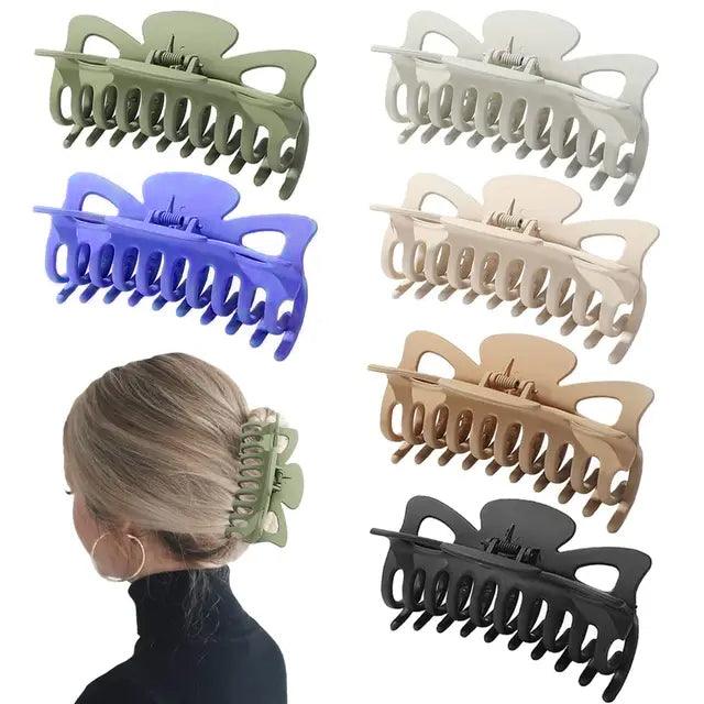 Women Large Non-slip Hair Claw Clips - 6 Pcs (KT-047B-1023)
