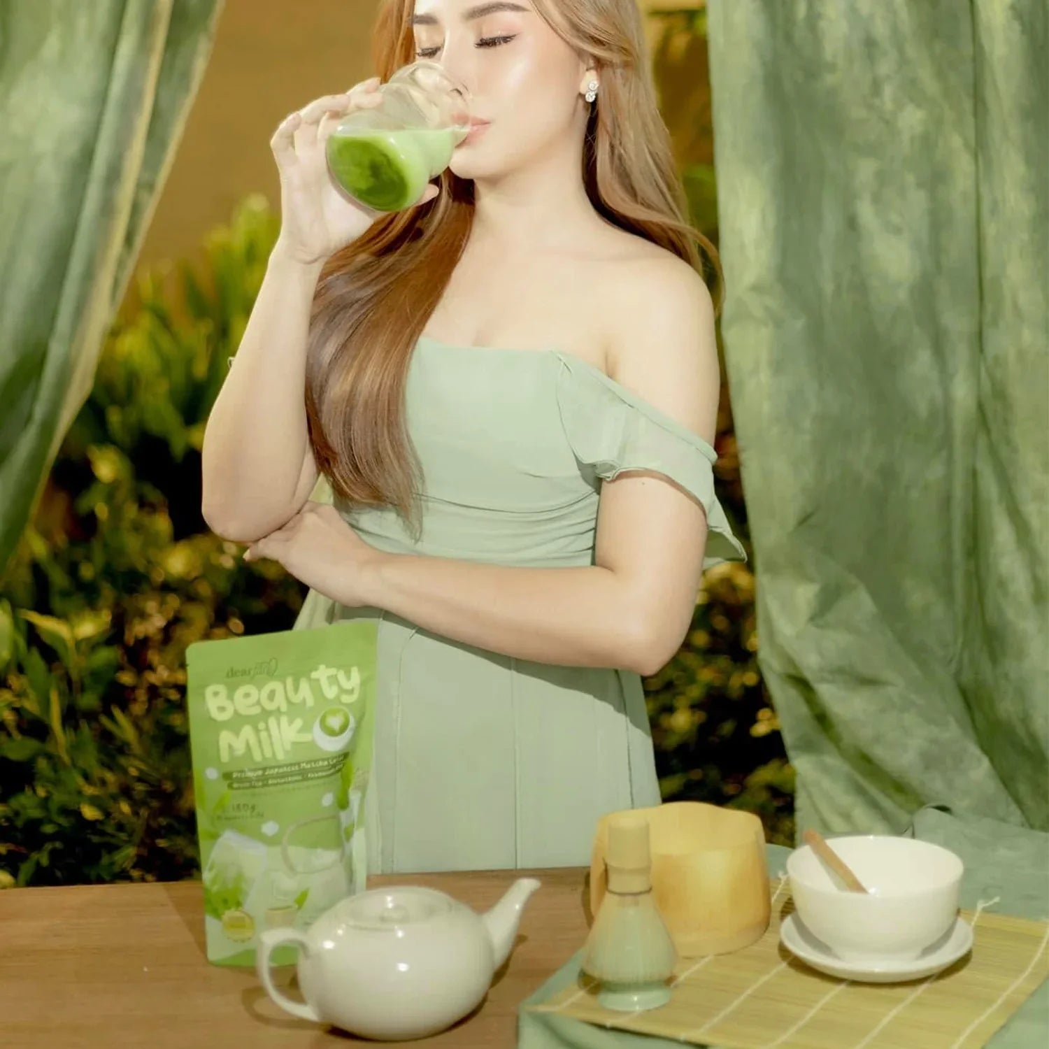 Dear Face Beauty Milk Premium Japanese Matcha Latte Drink - 180g