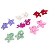 Multi Color Flower Hair Ties - 12 Pcs