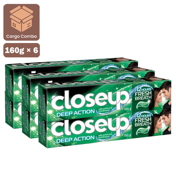 Closeup Anti-Bacterial Toothpaste Menthol Fresh 160g × 6 Pcs (Offer)