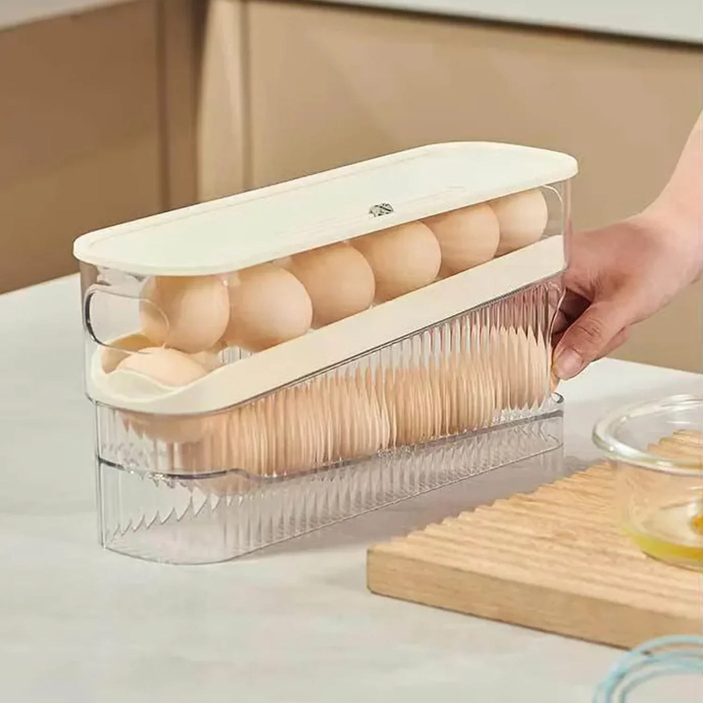 Egg Dispenser Automatic Sliding Eggs Tray K-2419
