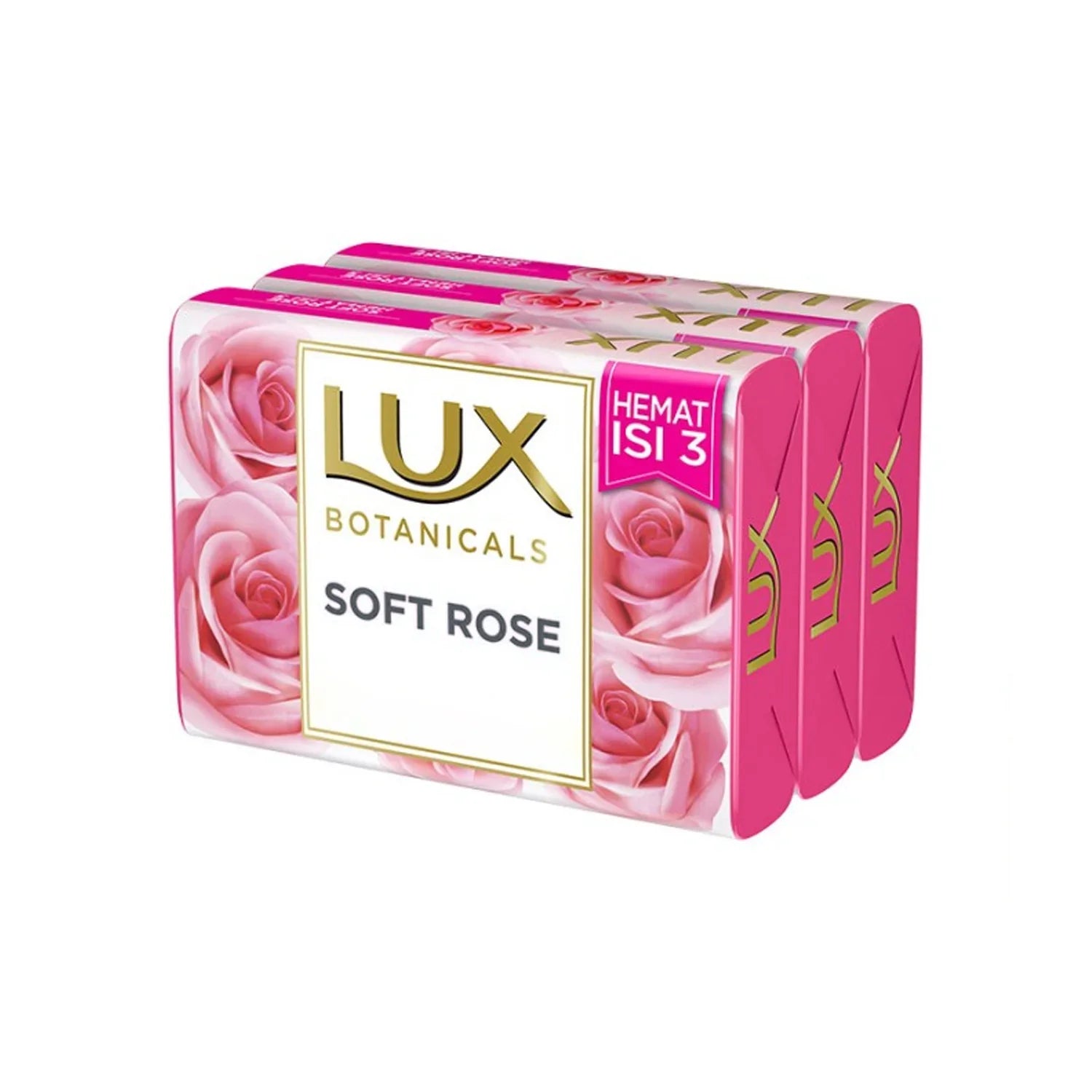 Lux Botanicals Soft Rose Soap Bar - 3 x 100g