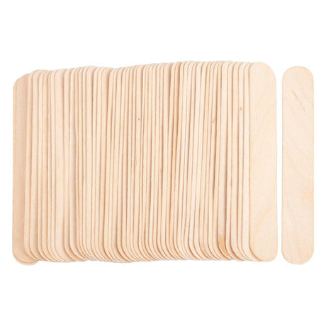 Waxing Natural Wooden Popsicle Sticks - 50Pcs