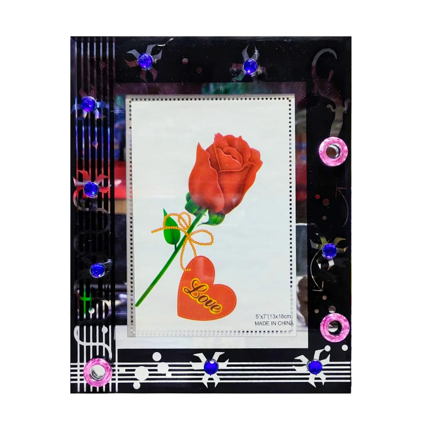 Black Diamond Design Glass Photo Frame (13CM×8CM) - PF2