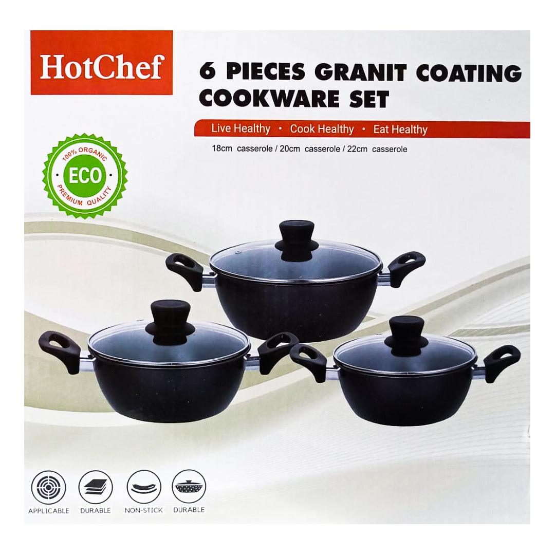 Hot Chef Granit Coating Cookware Set - 6 Pcs