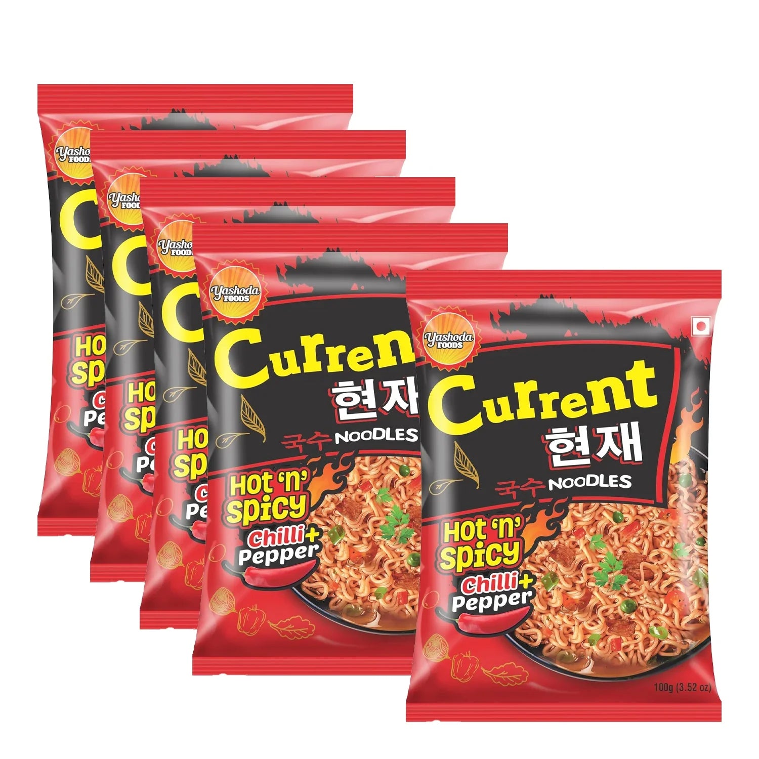 Current Hot & Spicy Noodles - 5Pcs × 100g