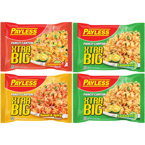 Payless Xtra Big Pancit Canton Kalamansi 2 Pcs+Chilimansi+Sweet & Spicy - 125g (Offer)