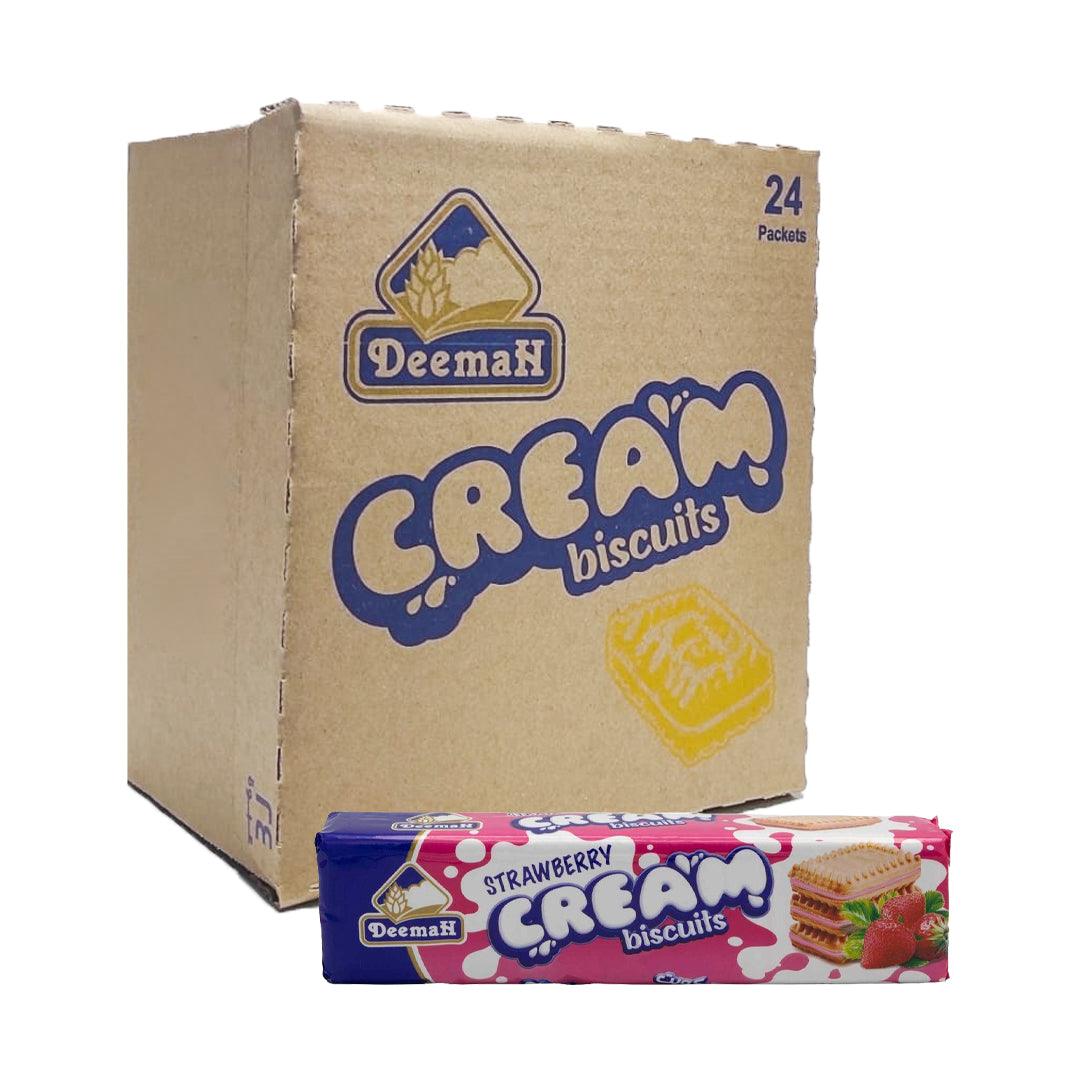 Strawberry Cream Biscuits Deemah (24 Packets x 90g)