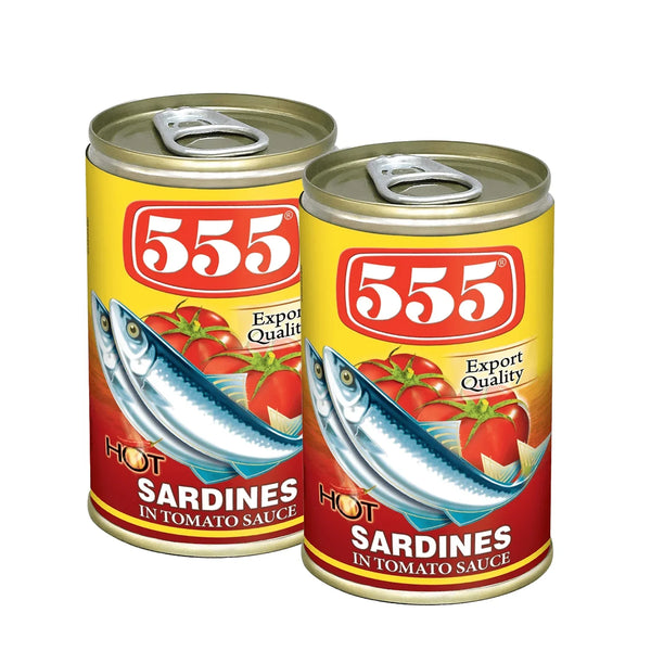 555 Sardines In Tomato Sauce Hot - 425g × 2 Pcs (Offer)