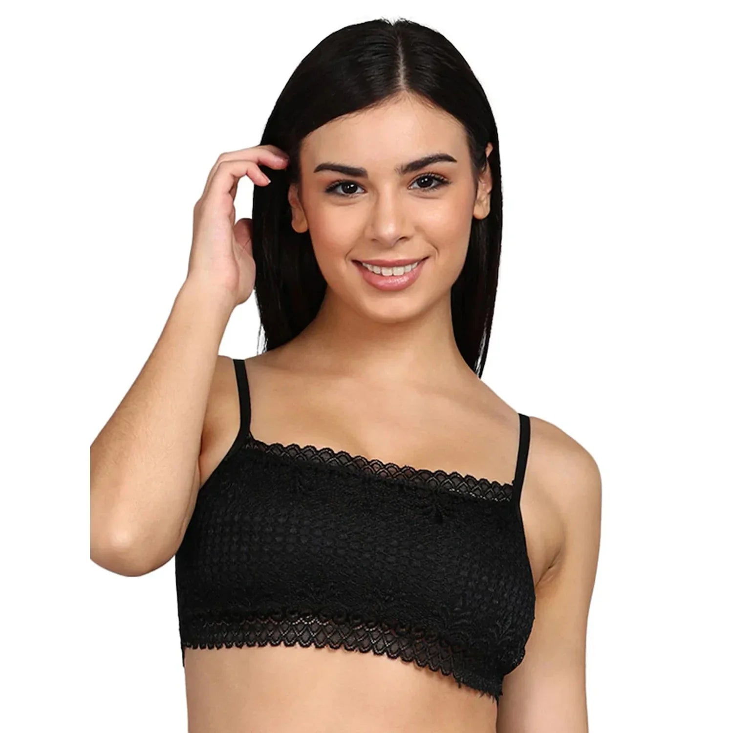 Full Fancy Lace Design Cropped Top Bra