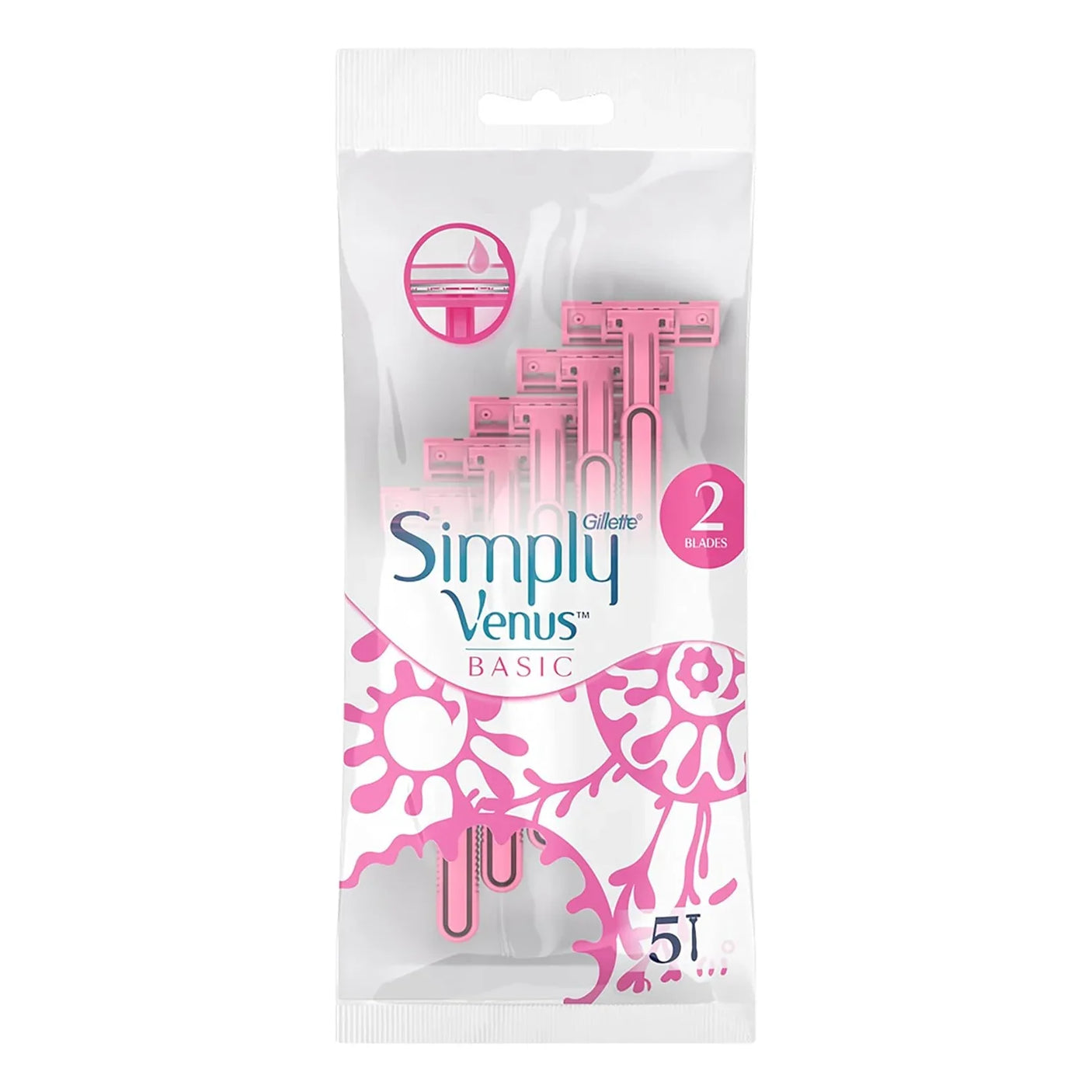 Gillette Simply Venus Basic Women's Disposable Razor - 5 Pcs