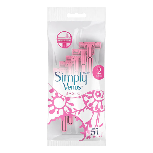 Gillette Simply Venus Basic Women's Disposable Razor - 5 Pcs