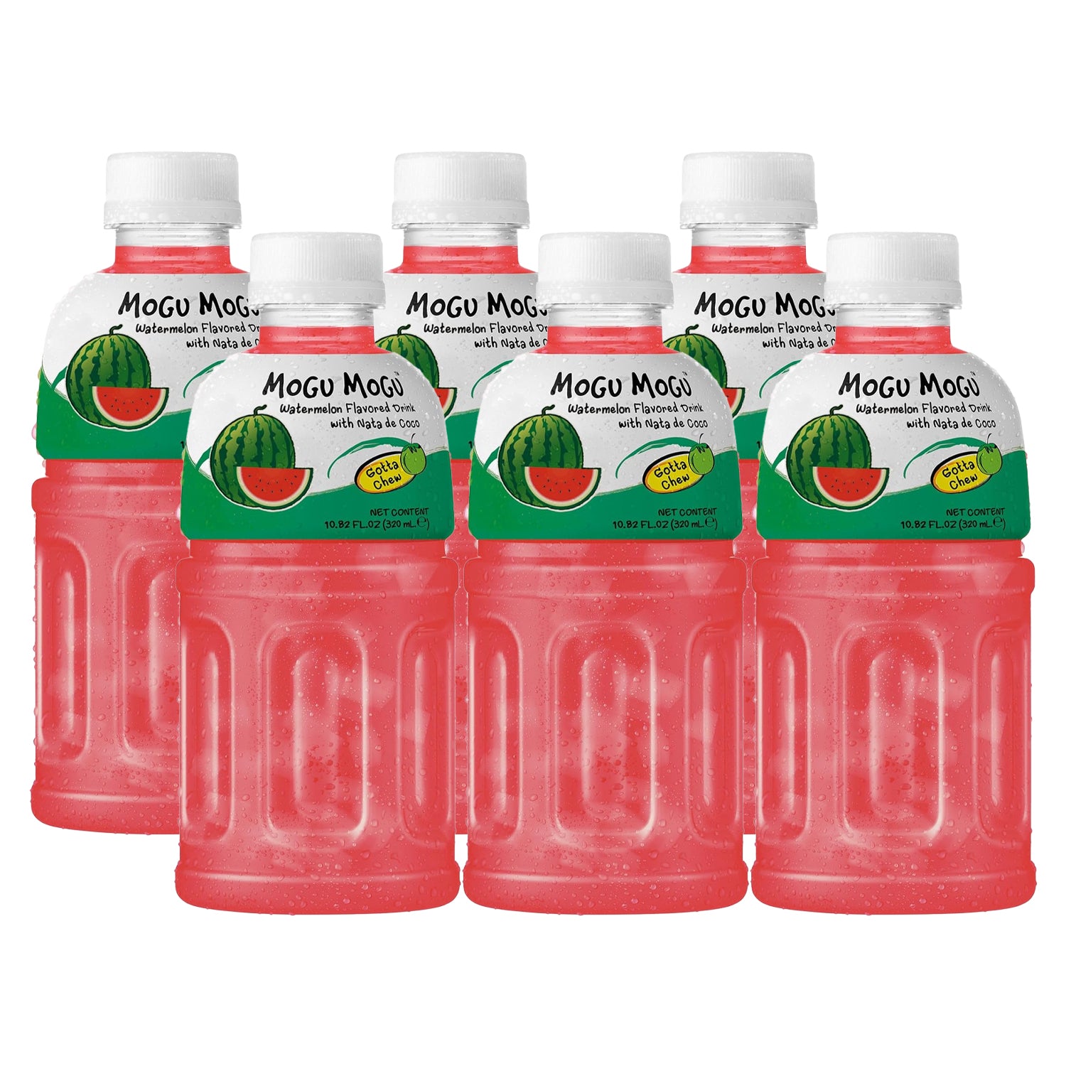 Mogu Mogu Watermelon Juice With Nata De Coco - 320ml × 6 Pcs