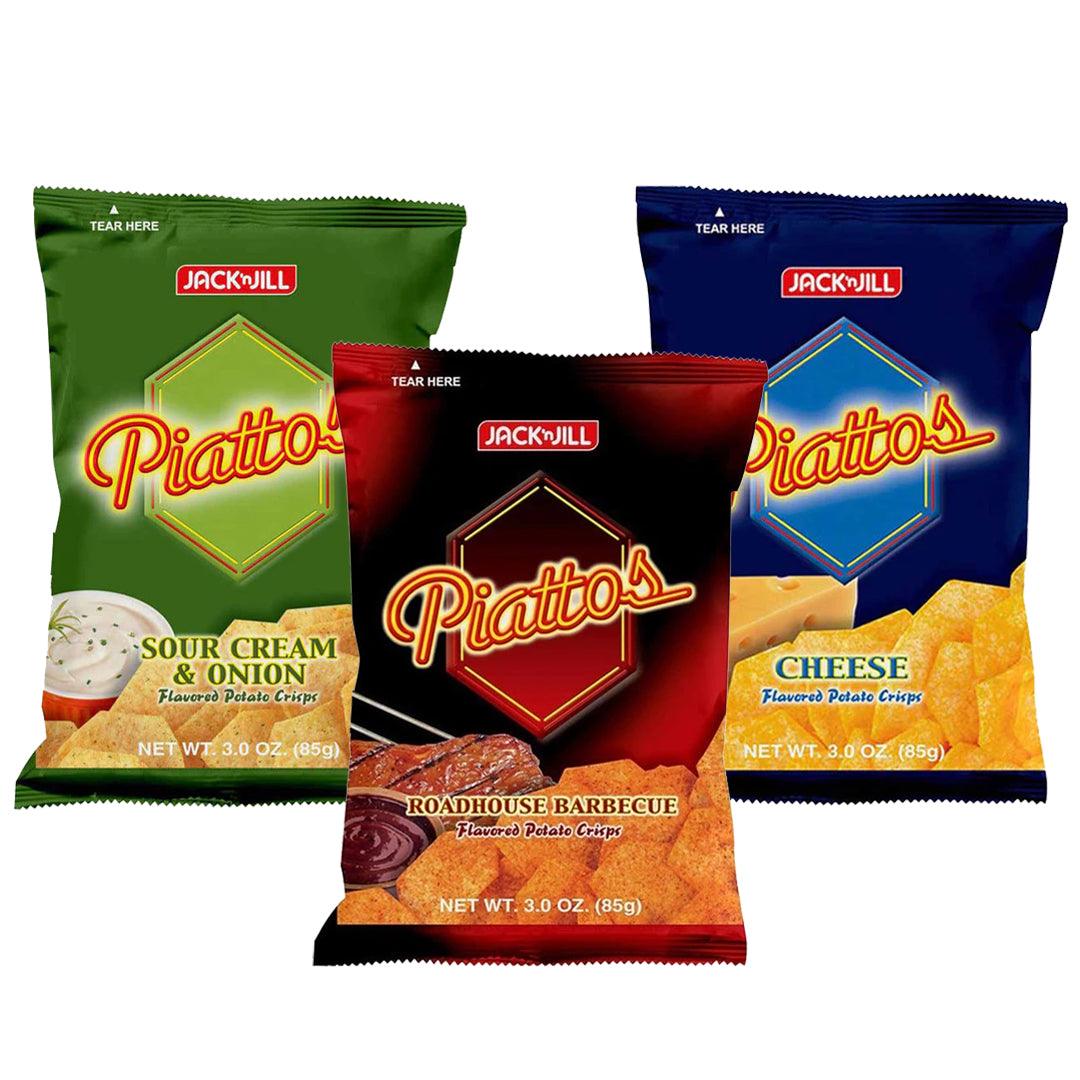 Jack 'n Jill Piattos Cheese + Barbecue & Sour Cream - 85g × 3 Pcs (Offer)