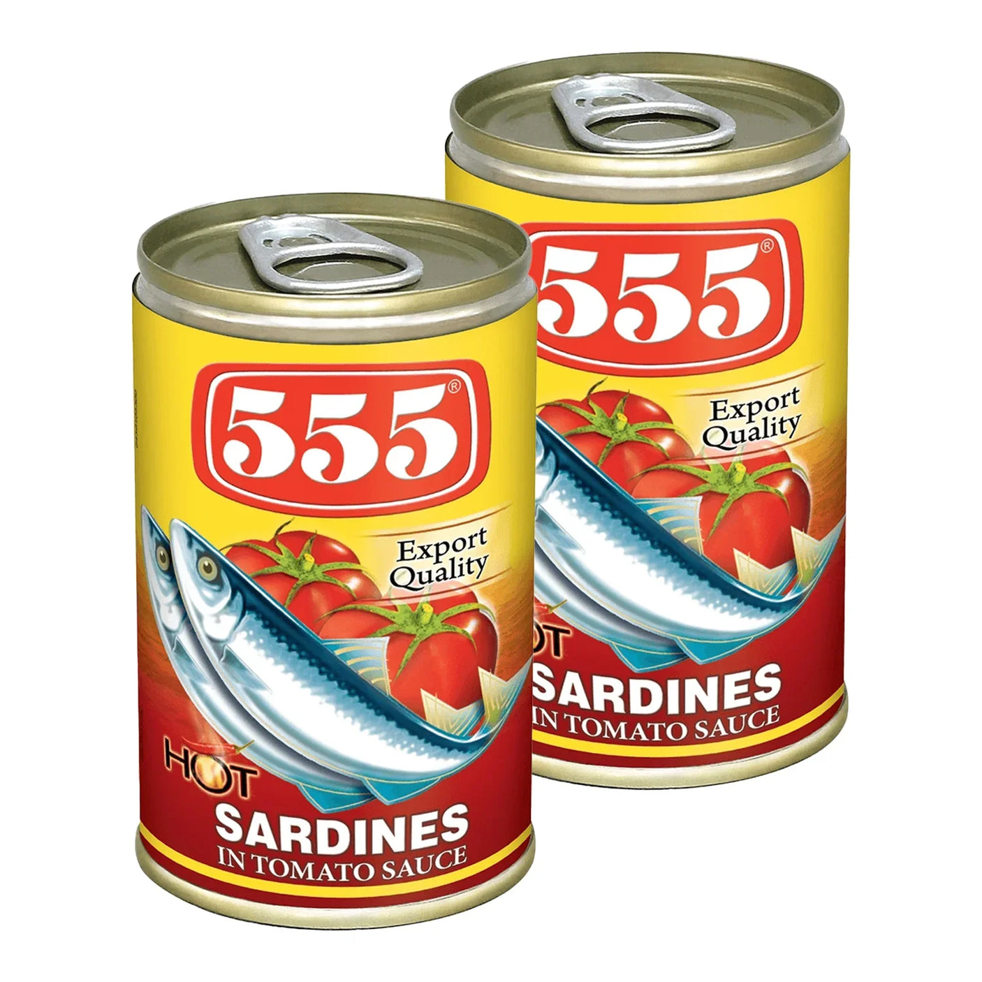 555 Sardines In Tomato Sauce Hot - 425g × 2 Pcs (Offer)