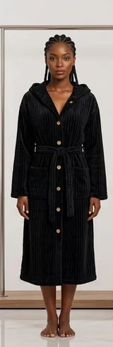 Long Sleeves Quick Dry Comfortable Flannel Bathrobe