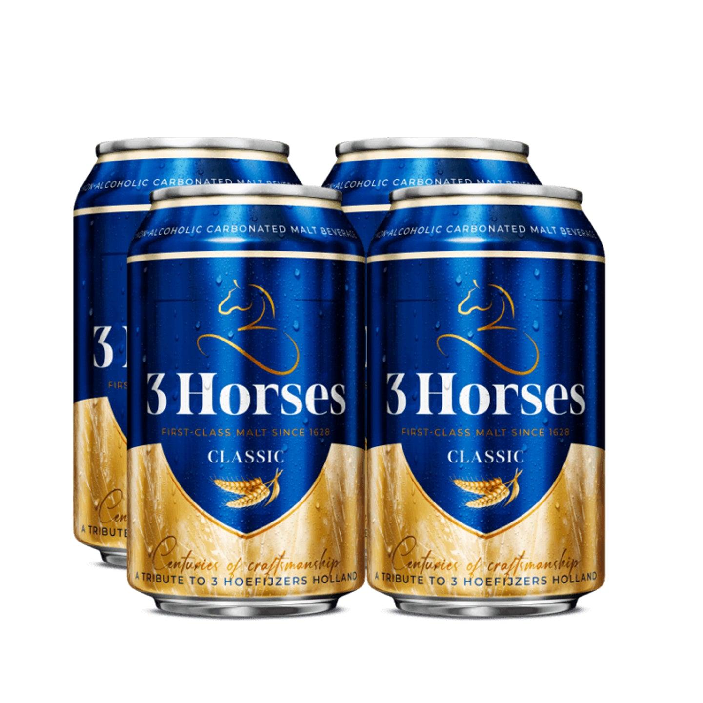 Three Horses First Class Malt Beverage Can Classic - 500ml (3+1) Offer
