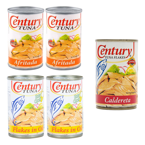 Century Tuna Afritada 2Pcs+Flakes in Oil 2Pcs+Caldereta - 155g (Combo)