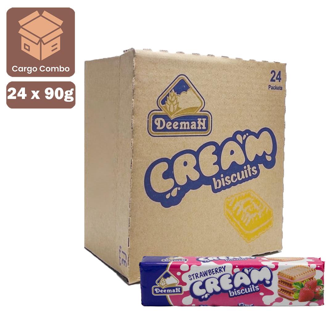 Strawberry Cream Biscuits Deemah (24 Packets x 90g)