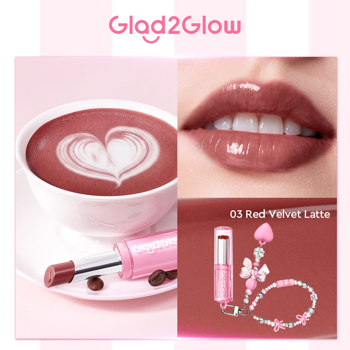 بلسم شفاه مرطب وملوّن يمنح الشفاه مظهراً متألقاً من Glad2Glow - 3 جم