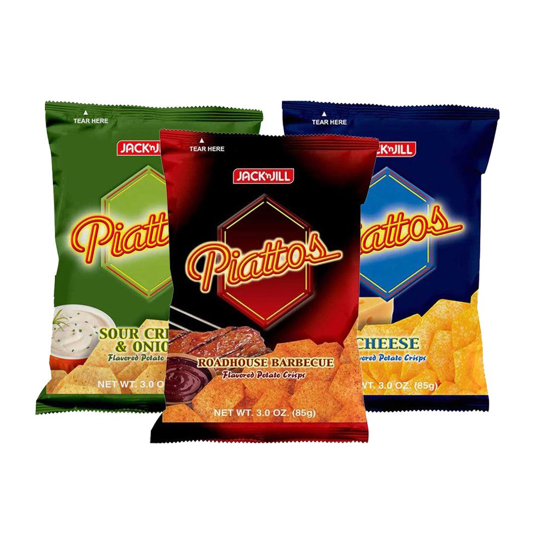 Jack 'n Jill Piattos Cheese + Barbecue & Sour Cream - 85g × 3 Pcs (Offer)