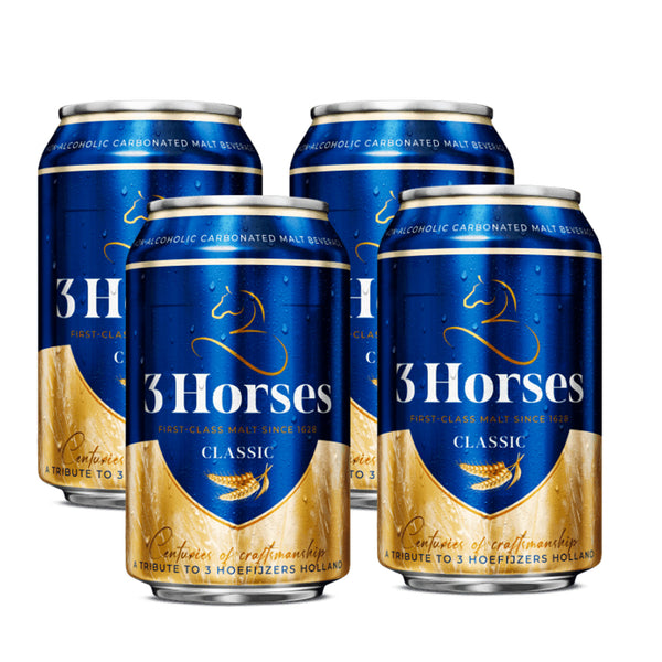 Three Horses First Class Malt Beverage Can Classic - 500ml (3+1) Offer