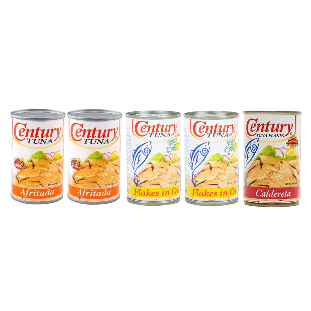 Century Tuna Afritada 2Pcs+Flakes in Oil 2Pcs+Caldereta - 155g (Combo)