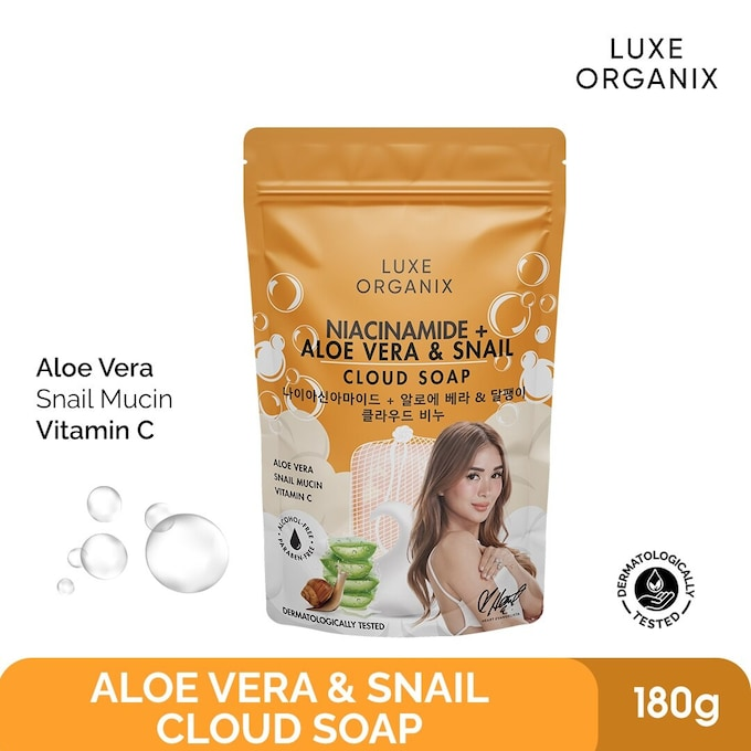 Luxe Organix Aloe Vera & Snail Moisturizing Cloud Soap - 180g