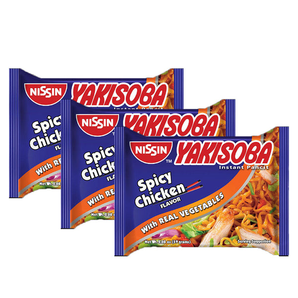Yakisoba Instant Pancit Spicy Chicken Flavor 59g (2+1) Offer