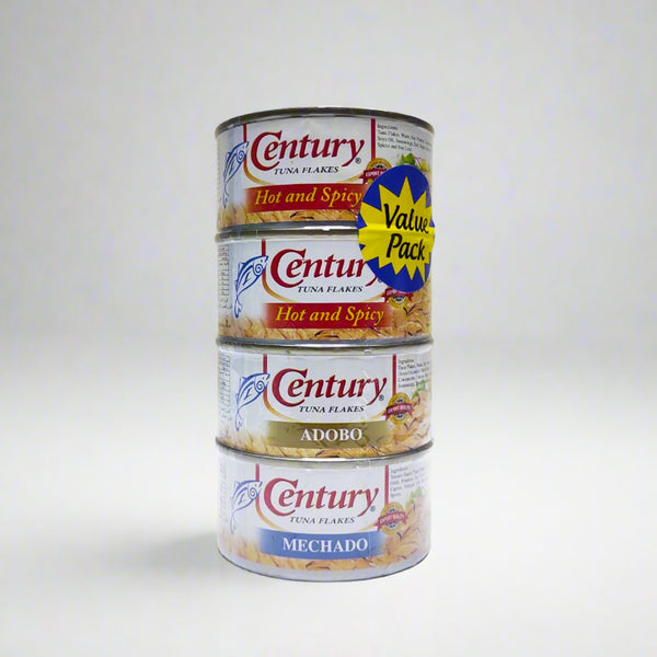 Century Tuna Hot and Spicy +1 Adobo +1 Mechado 180gm Value Pack