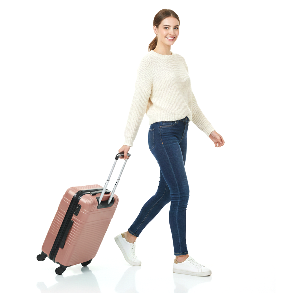 American Flyer Luggage Bag 20 Inch Cabin Size Luggage Trolly - Rose Gold