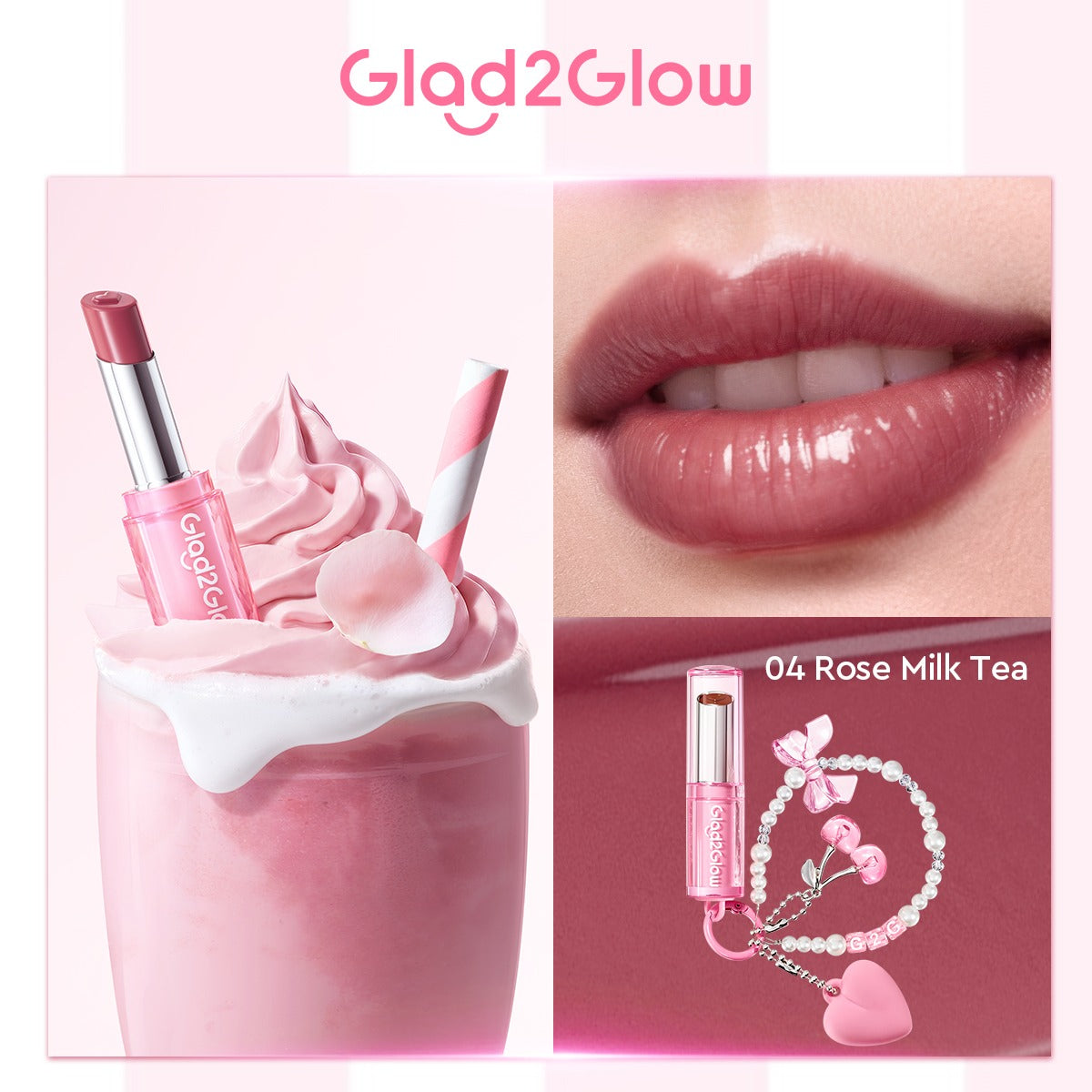 بلسم شفاه مرطب وملوّن يمنح الشفاه مظهراً متألقاً من Glad2Glow - 3 جم