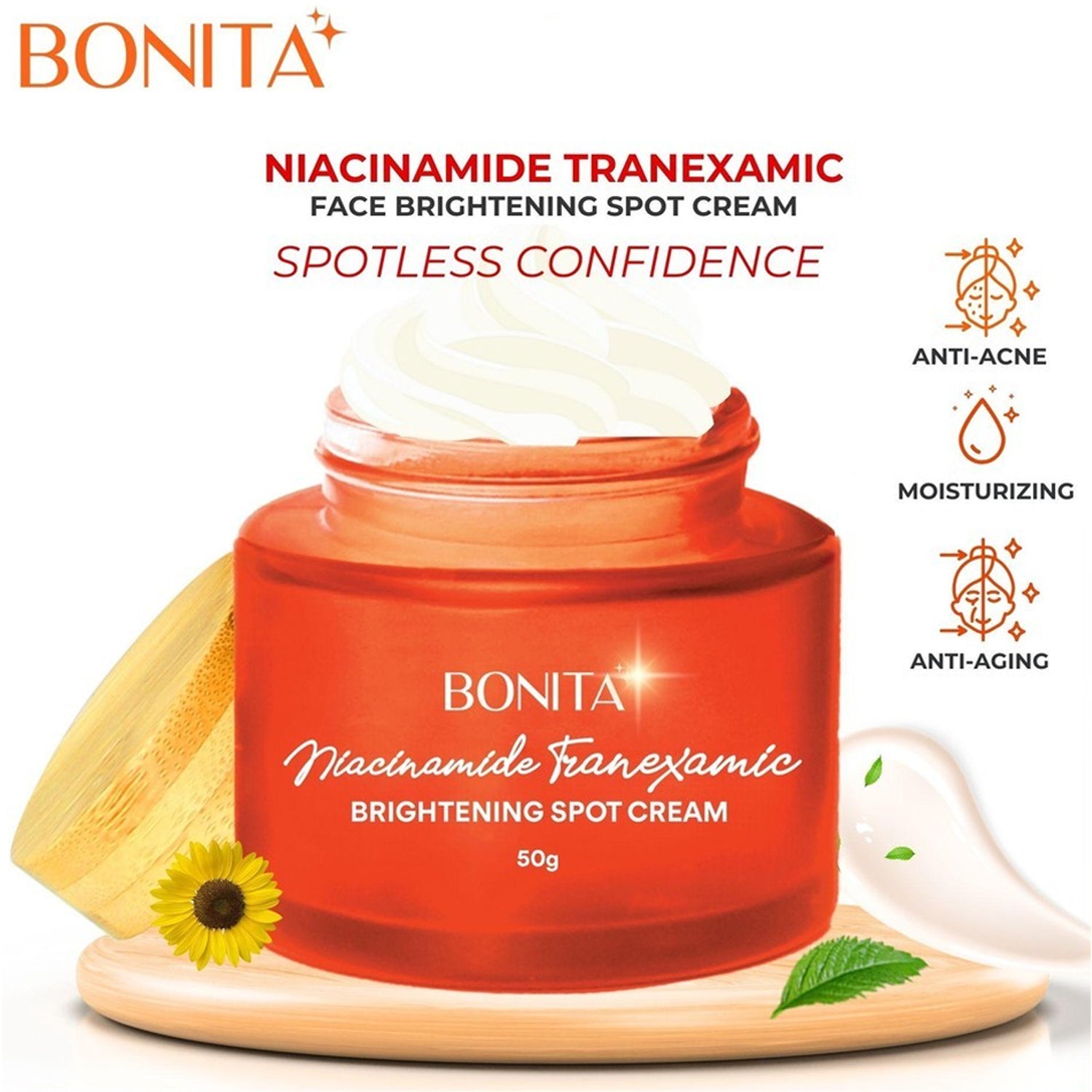 Bonita Niacinamide Tranexamic Brightening Spot Cream - 50g