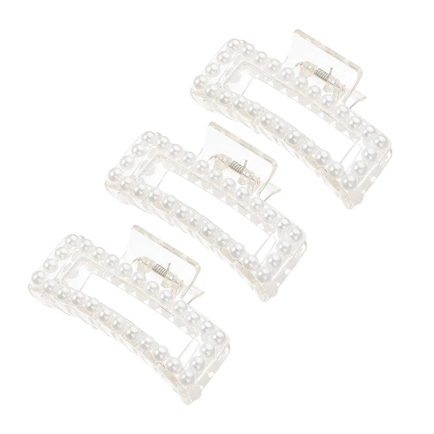 Unique Pearl Design Hair Claw Clips - 3 Pcs (KT-113B)