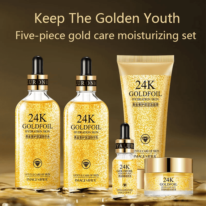 24k Gold Luxury Care Foil Hydration Skin Care 5Pcs Set - Pinoyhyper
