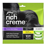Godrej Rich Creme Hair Color Natural Black 1.00 - 20g + 20ml