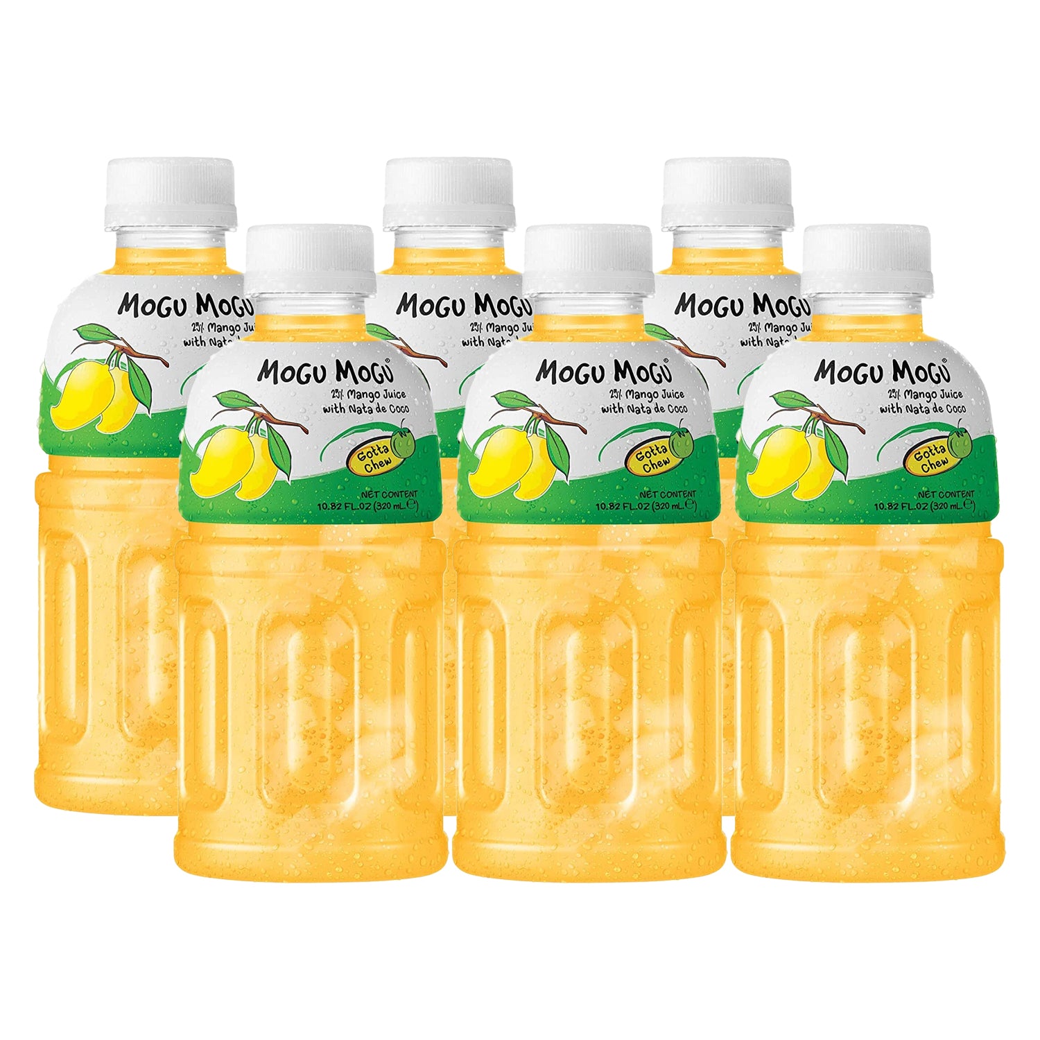 Mogu Mogu Mango Juice With Nata De Coco - 320ml × 6 Pcs