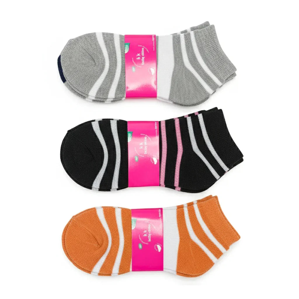 Colorful Striped Ankle Socks - 3 Pairs (SR-5)