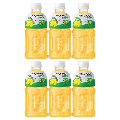 Mogu Mogu Mango Juice With Nata De Coco - 320ml × 6 Pcs