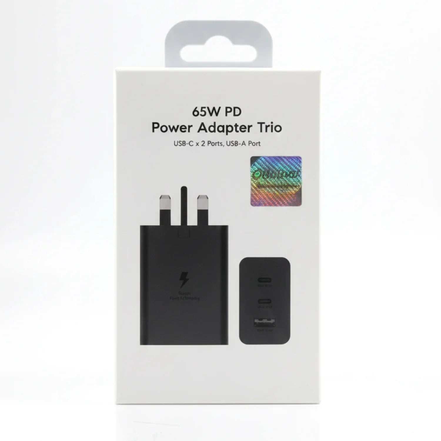 65w PD Power Adapter Charger 3in1 Type C 2 and USB Port