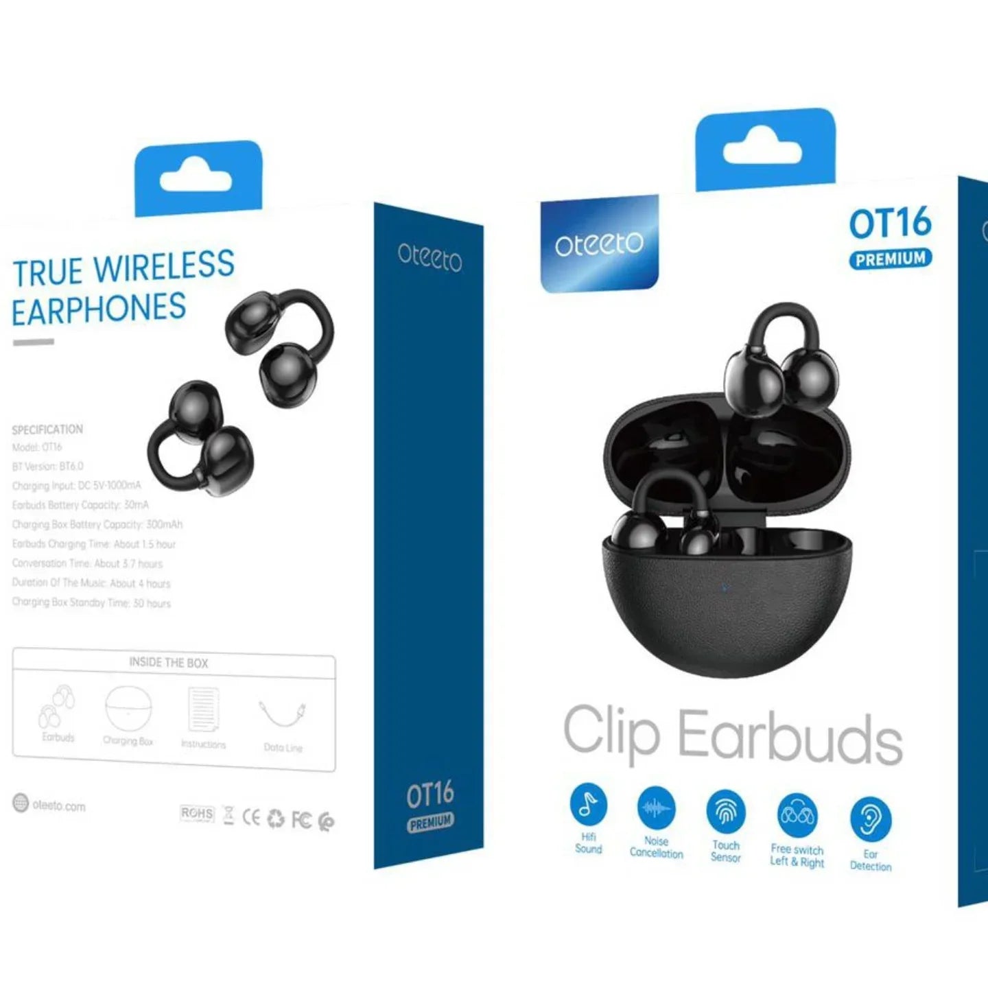 Oteeto Premium Wireless Clip Earbuds - OT16