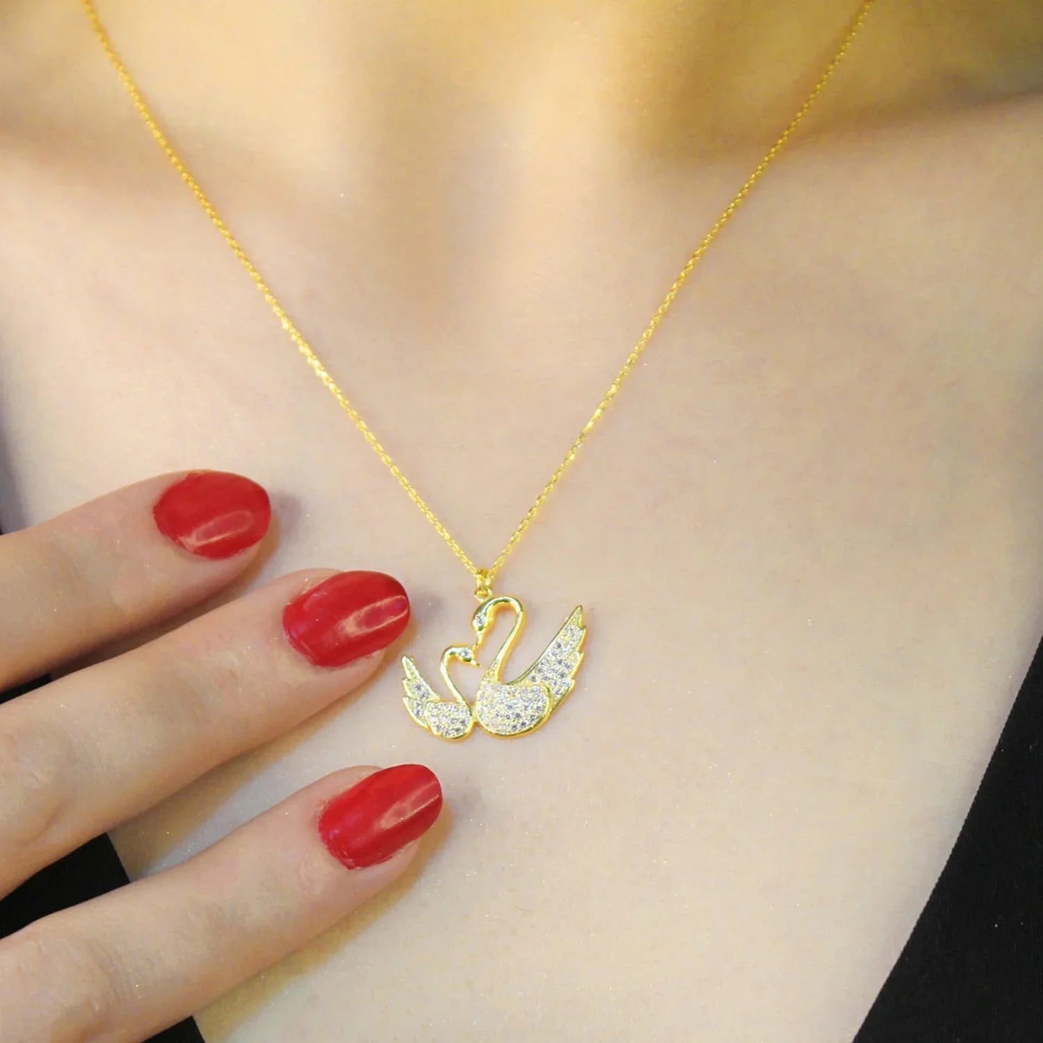 Unique Design Golden Stainless Steel Necklace with pendant - FJ4217