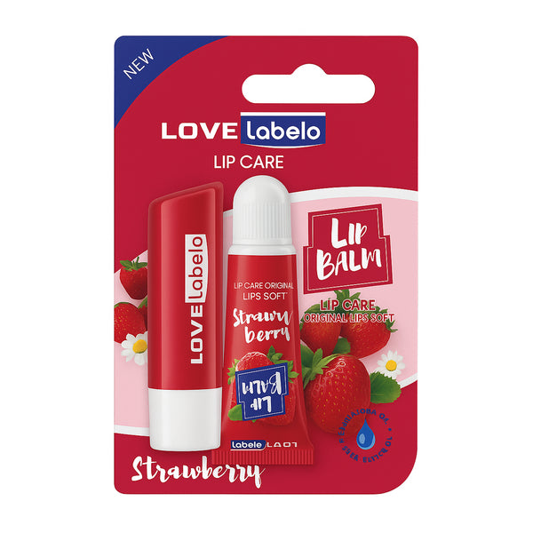 Love Labelo Strawberry Lip Balm Set - 4.8g + 10g