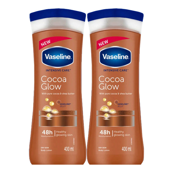 Vaseline Body Lotion Cocoa Glow - 400ml × 2 Pcs